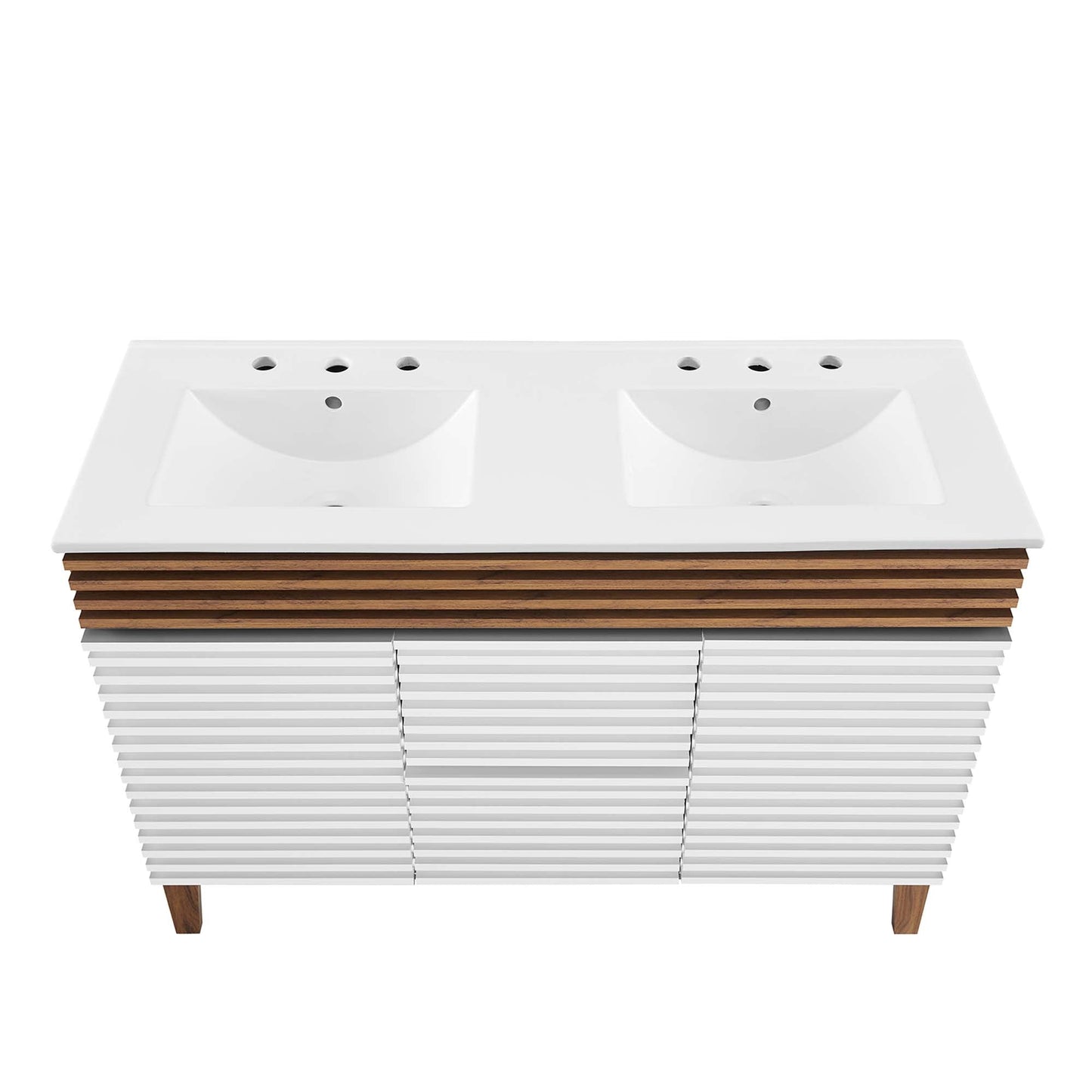 Modway furniture Render 48" Bathroom Vanity with White Basin Included - EEI-4439-WAL-WHI