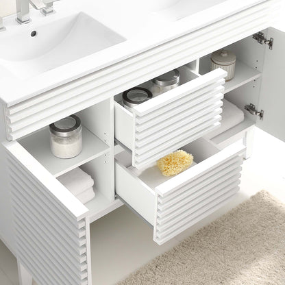 Modway furniture Render 48" Bathroom Vanity with White Basin Included - EEI-4439-WAL-WHI