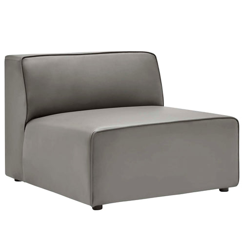 Modway furniture Mingle Vegan Leather Armless Chair - Stylish Modular Seating with Dense Foam Comfort & Support - EEI-4623-GRY