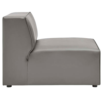 Modway furniture Mingle Vegan Leather Armless Chair - Stylish Modular Seating with Dense Foam Comfort & Support - EEI-4623-GRY