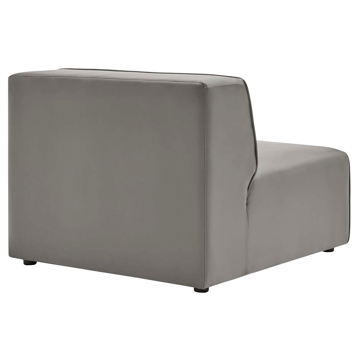 Modway furniture Mingle Vegan Leather Armless Chair - Stylish Modular Seating with Dense Foam Comfort & Support - EEI-4623-GRY