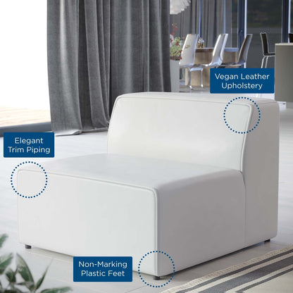 Modway furniture Mingle Vegan Leather Armless Chair - Stylish Modular Seating with Dense Foam Comfort & Support - EEI-4623-GRY
