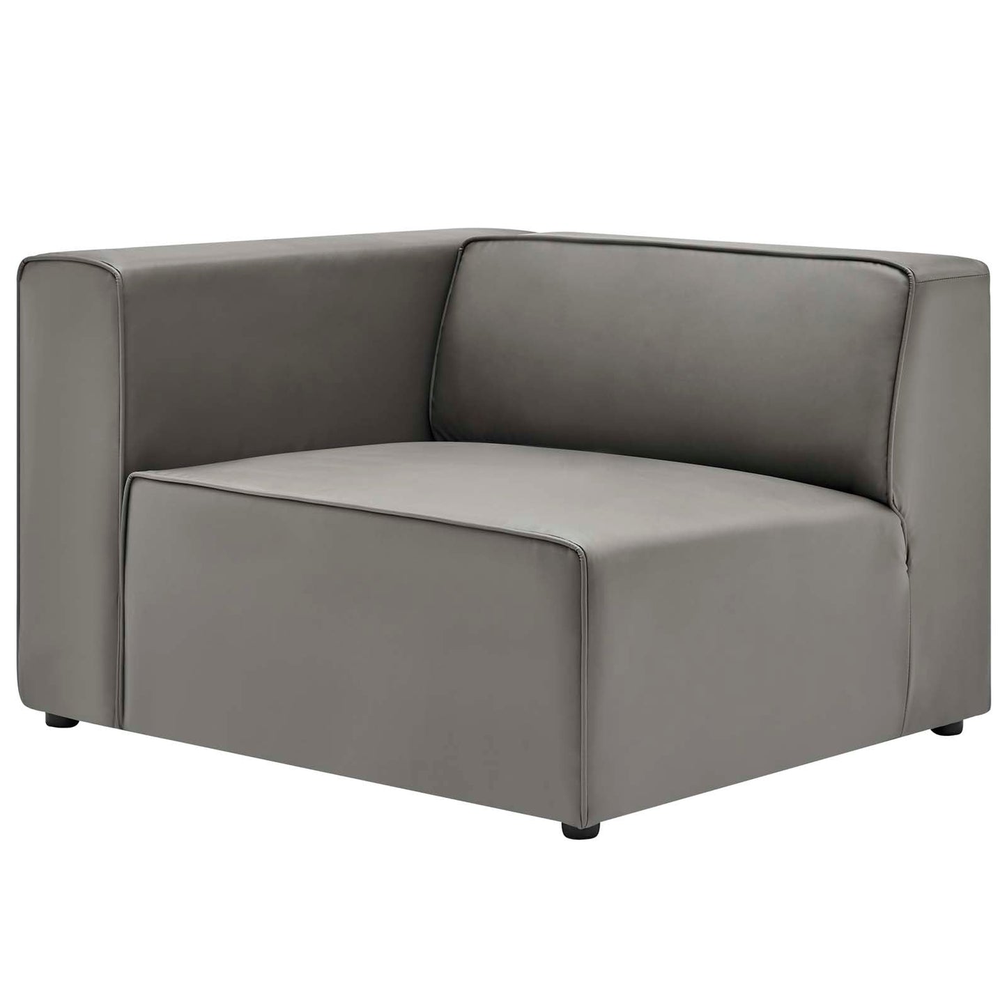 Modway furniture Mingle Vegan Leather Sectional Sofa - Stylish, Comfortable 3-Piece Design for Modern Living Spaces - EEI-4789-GRY