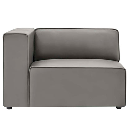Modway furniture Mingle Vegan Leather Sectional Sofa - Stylish, Comfortable 3-Piece Design for Modern Living Spaces - EEI-4789-GRY