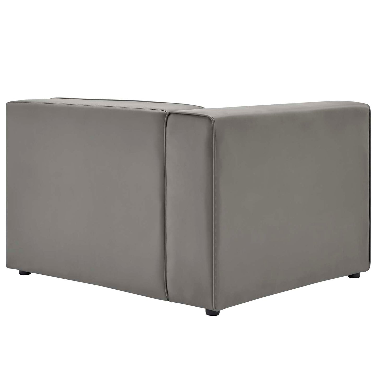 Modway furniture Mingle Vegan Leather Sectional Sofa - Stylish, Comfortable 3-Piece Design for Modern Living Spaces - EEI-4789-GRY