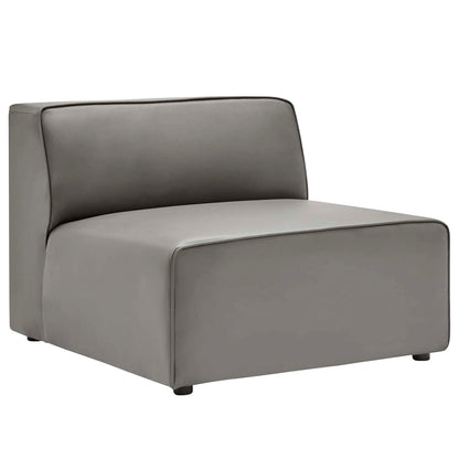 Modway furniture Mingle Vegan Leather Sectional Sofa - Stylish, Comfortable 3-Piece Design for Modern Living Spaces - EEI-4789-GRY