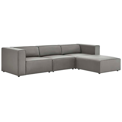 Modway furniture Mingle Vegan Leather Sofa and Ottoman Set - Stylish Modern Seating for Contemporary Living Spaces - EEI-4790-TAN