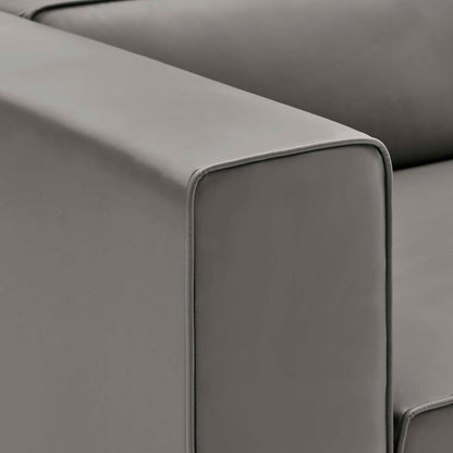 Modway furniture Mingle Vegan Leather Sofa and Ottoman Set - Stylish Modern Seating for Contemporary Living Spaces - EEI-4790-TAN