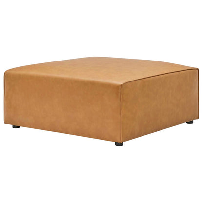 Modway furniture Mingle Vegan Leather Sofa and Ottoman Set - Stylish Modern Seating for Contemporary Living Spaces - EEI-4790-TAN