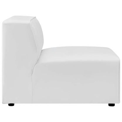Modway furniture Mingle Vegan Leather 4-Piece Sectional Sofa - Stylish, Comfortable Seating for Modern Living Spaces - EEI-4793-GRY