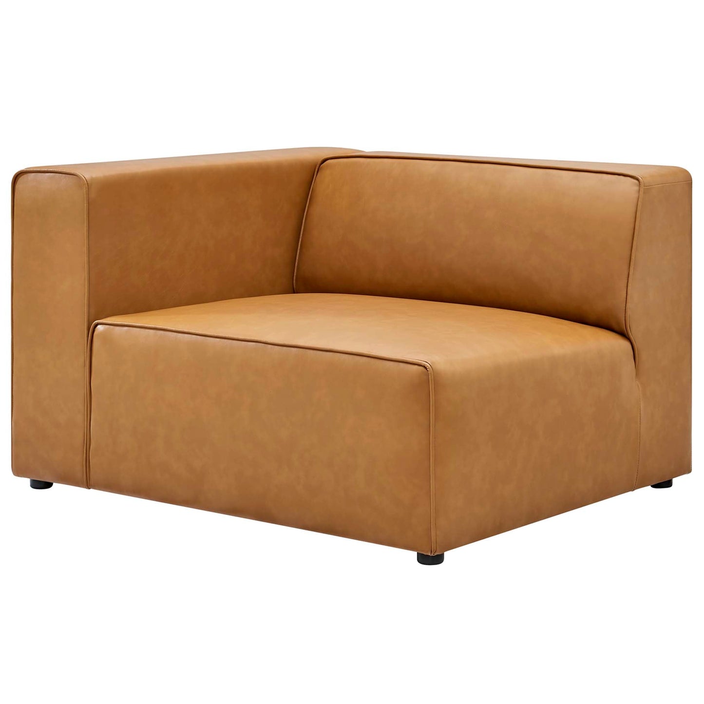 Modway Furniture Mingle Vegan Leather 4-Piece Sofa and 2 Ottomans Set by Modway - EEI-4794-TAN