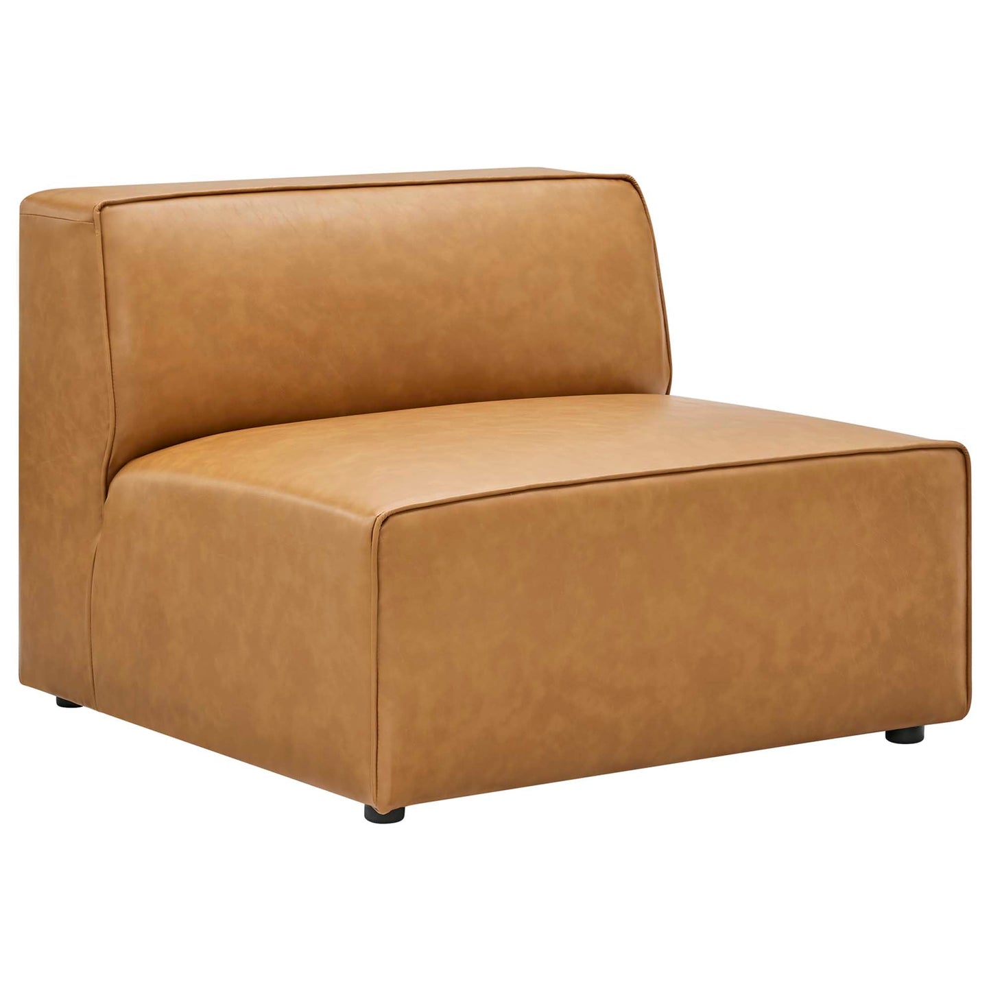 Modway Furniture Mingle Vegan Leather 4-Piece Sofa and 2 Ottomans Set by Modway - EEI-4794-TAN