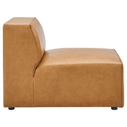 Modway Furniture Mingle Vegan Leather 4-Piece Sofa and 2 Ottomans Set by Modway - EEI-4794-TAN