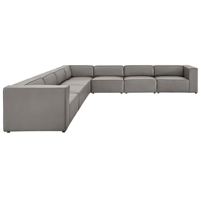 Modway furniture Mingle 7-Piece Vegan Leather Sectional Sofa – EEI-4798