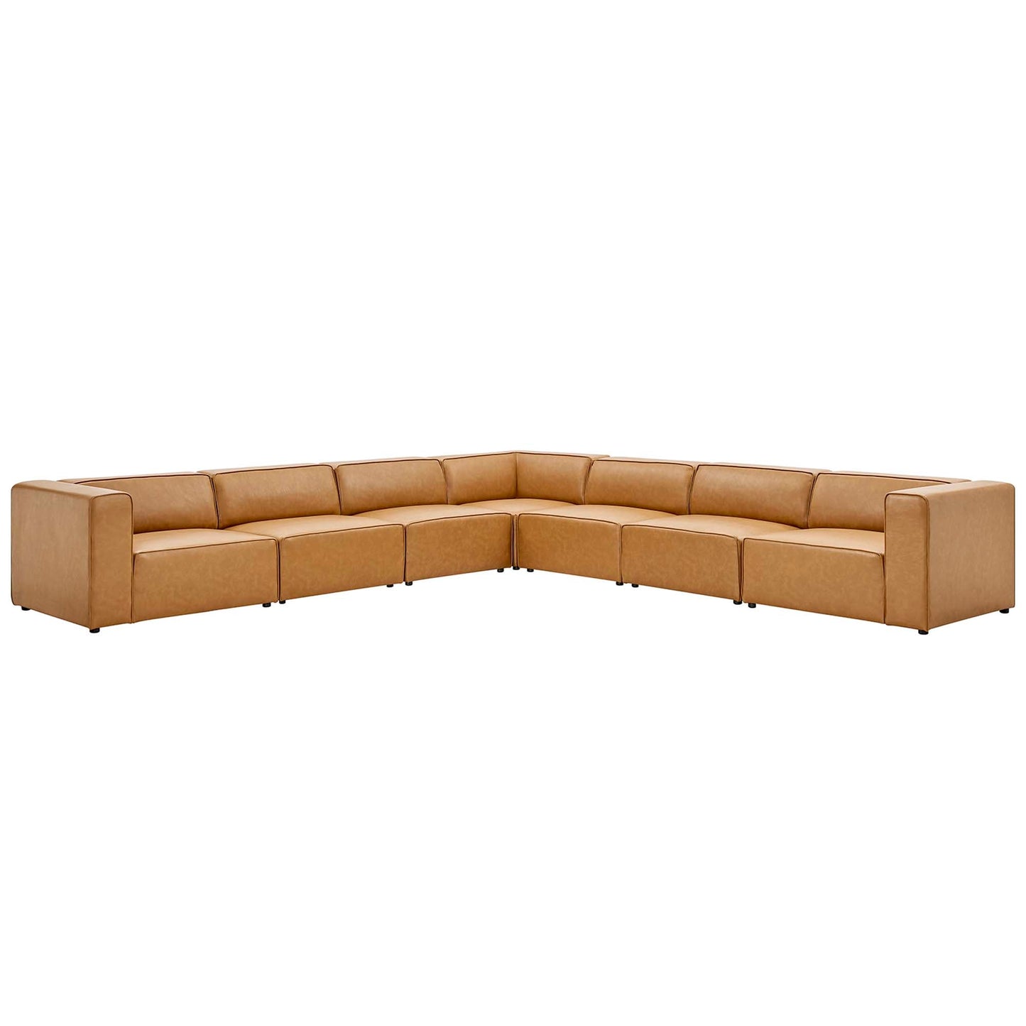 Modway furniture Mingle 7-Piece Vegan Leather Sectional Sofa – EEI-4798