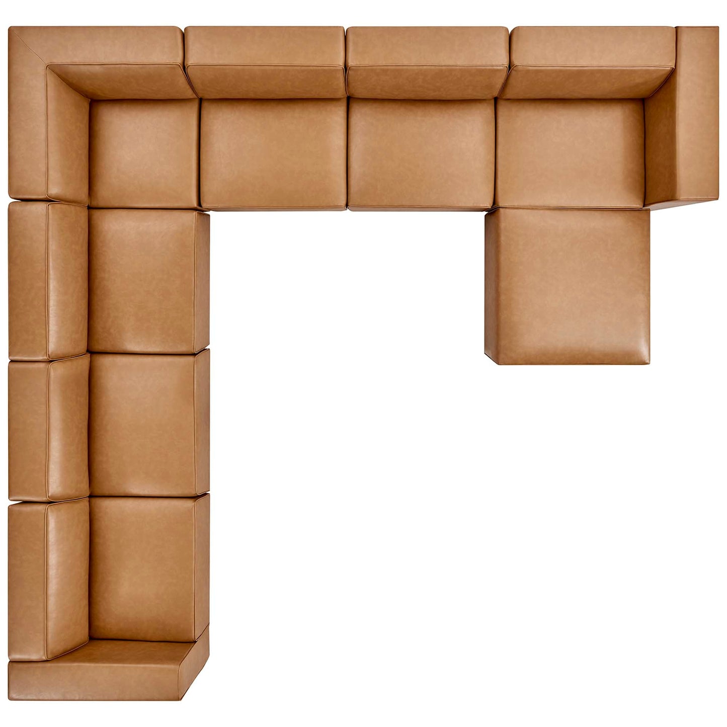 Modway Furniture Mingle Vegan Leather 8-Piece Sectional Sofa Set by Modway - EEI-4799-TAN