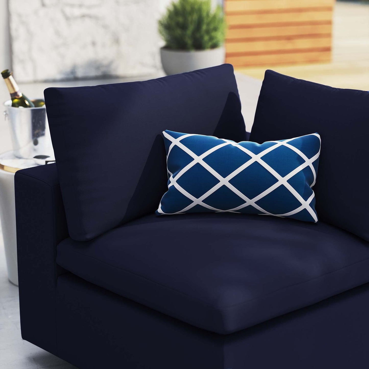 Modway Furniture Commix Sunbrella Outdoor Patio Corner Chair - EEI-4907-NAV