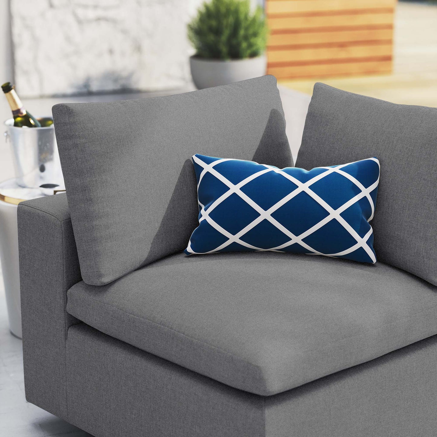 Modway Furniture Commix Sunbrella Outdoor Patio Corner Chair - EEI-4907-NAV