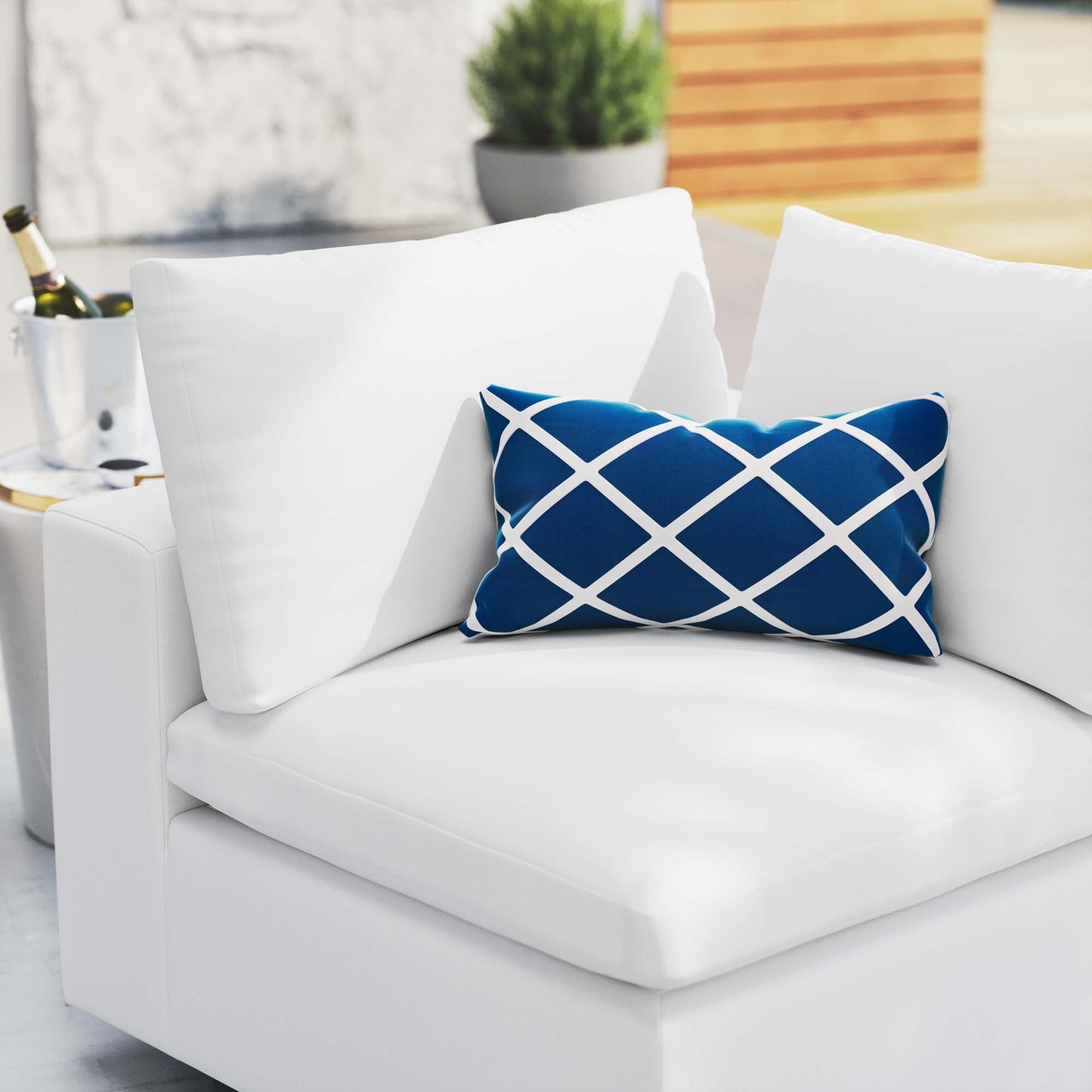 Modway Furniture Commix Sunbrella Outdoor Patio Corner Chair - EEI-4907-NAV