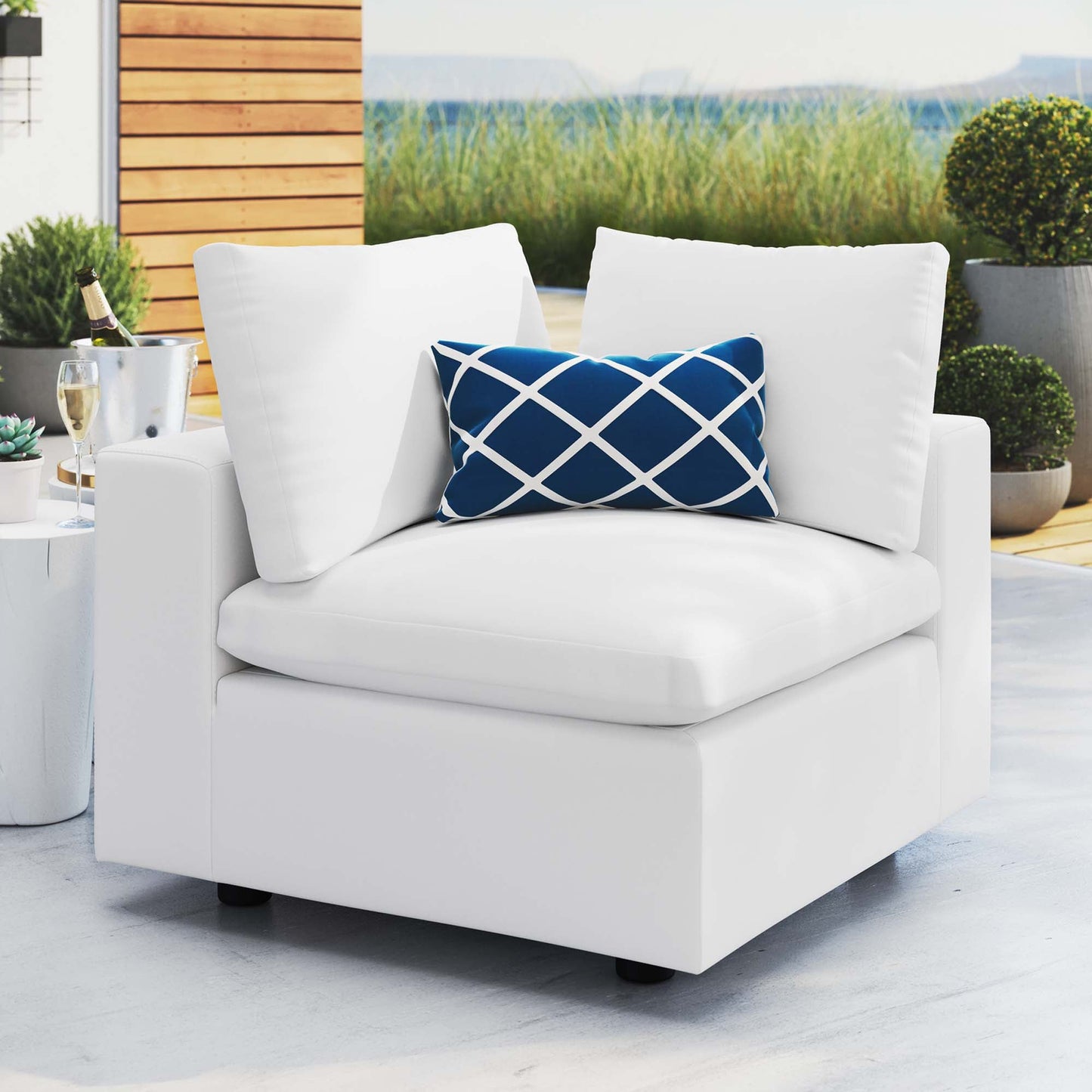 Modway Furniture Commix Sunbrella Outdoor Patio Corner Chair - EEI-4907-NAV
