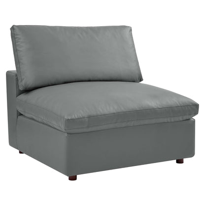 Modway Furniture Commix Down Filled Overstuffed Vegan Leather 5-Piece Sectional Sofa by Modway - EEI-4920-GRY