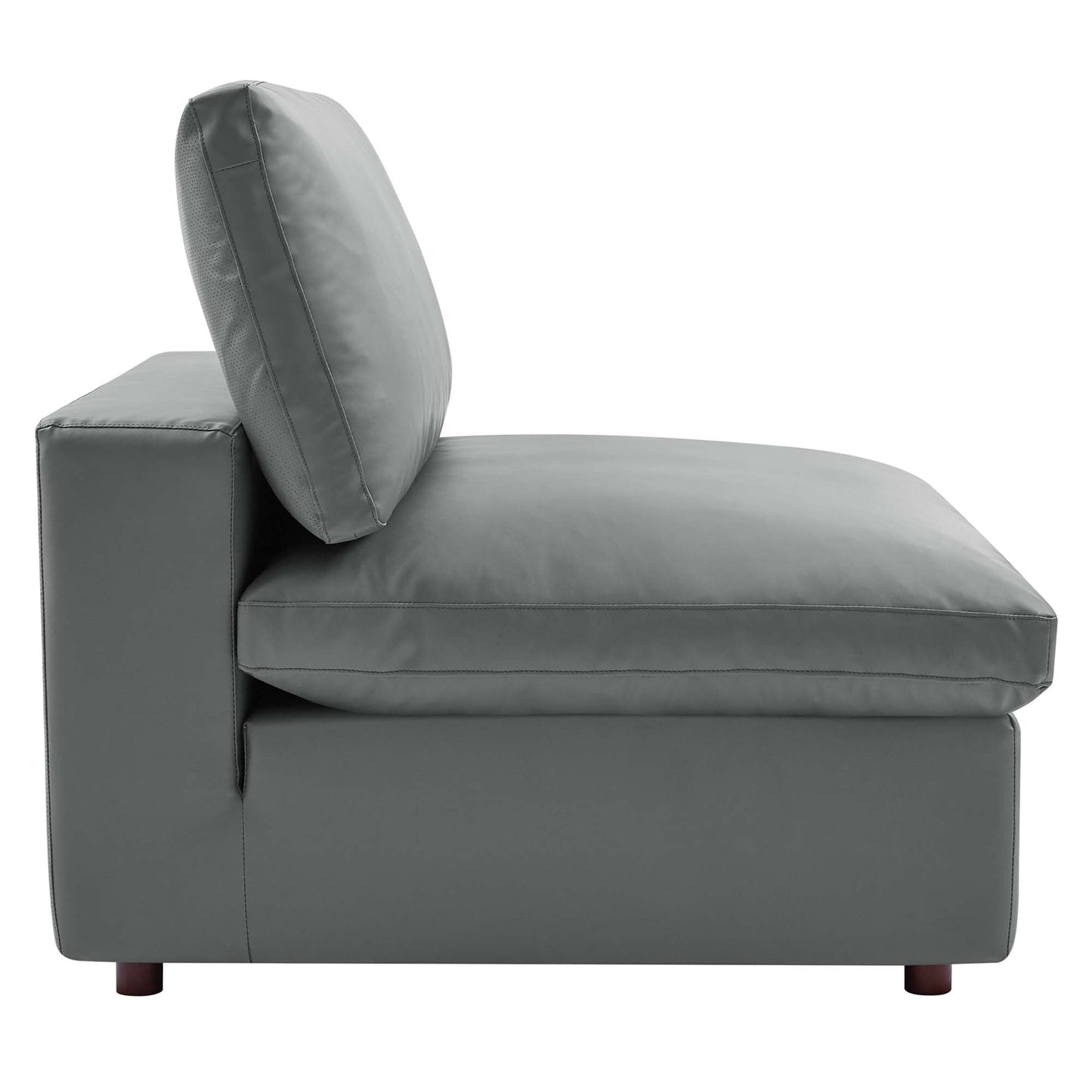 Modway Furniture Commix Down Filled Overstuffed Vegan Leather 5-Piece Sectional Sofa by Modway - EEI-4920-GRY