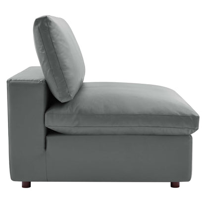 Modway Furniture Commix Down Filled Overstuffed Vegan Leather 5-Piece Sectional Sofa by Modway - EEI-4920-GRY