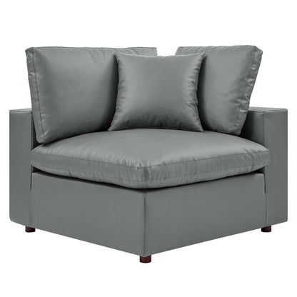 Modway Furniture Commix Down Filled Overstuffed Vegan Leather 5-Piece Sectional Sofa by Modway - EEI-4920-GRY