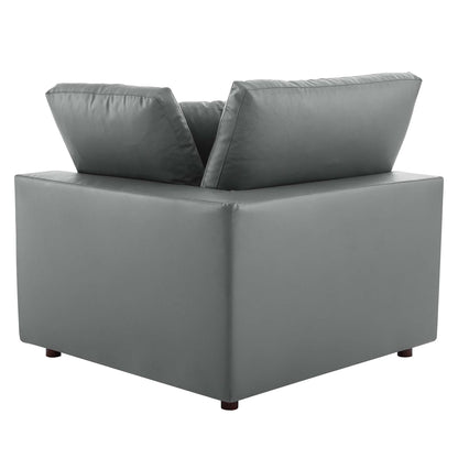 Modway Furniture Commix Down Filled Overstuffed Vegan Leather 5-Piece Sectional Sofa by Modway - EEI-4920-GRY