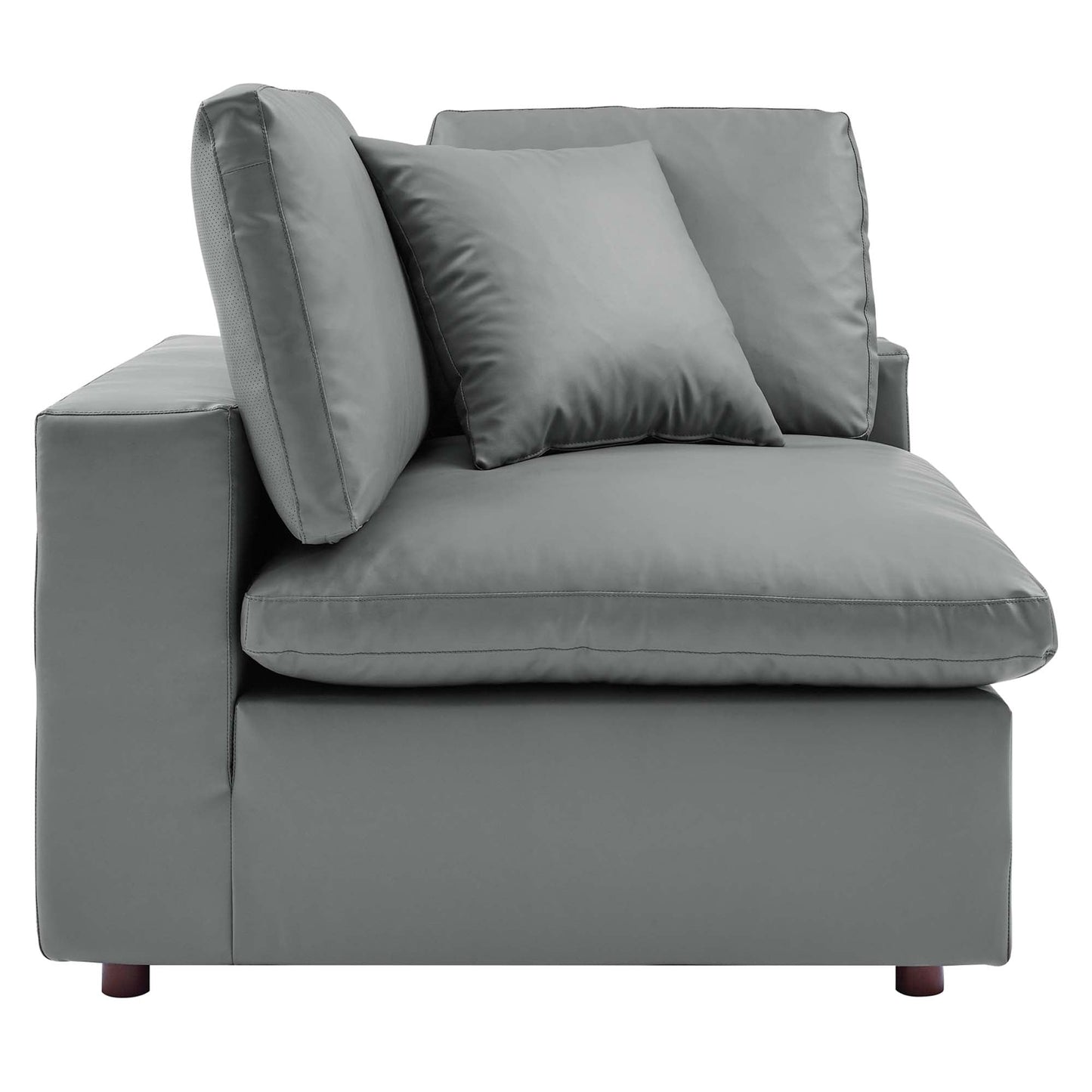 Modway Furniture Commix Down Filled Overstuffed Vegan Leather 5-Piece Sectional Sofa by Modway - EEI-4920-GRY