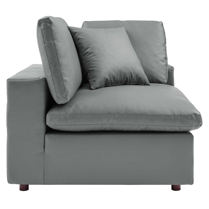 Modway Furniture Commix Down Filled Overstuffed Vegan Leather 5-Piece Sectional Sofa by Modway - EEI-4920-GRY