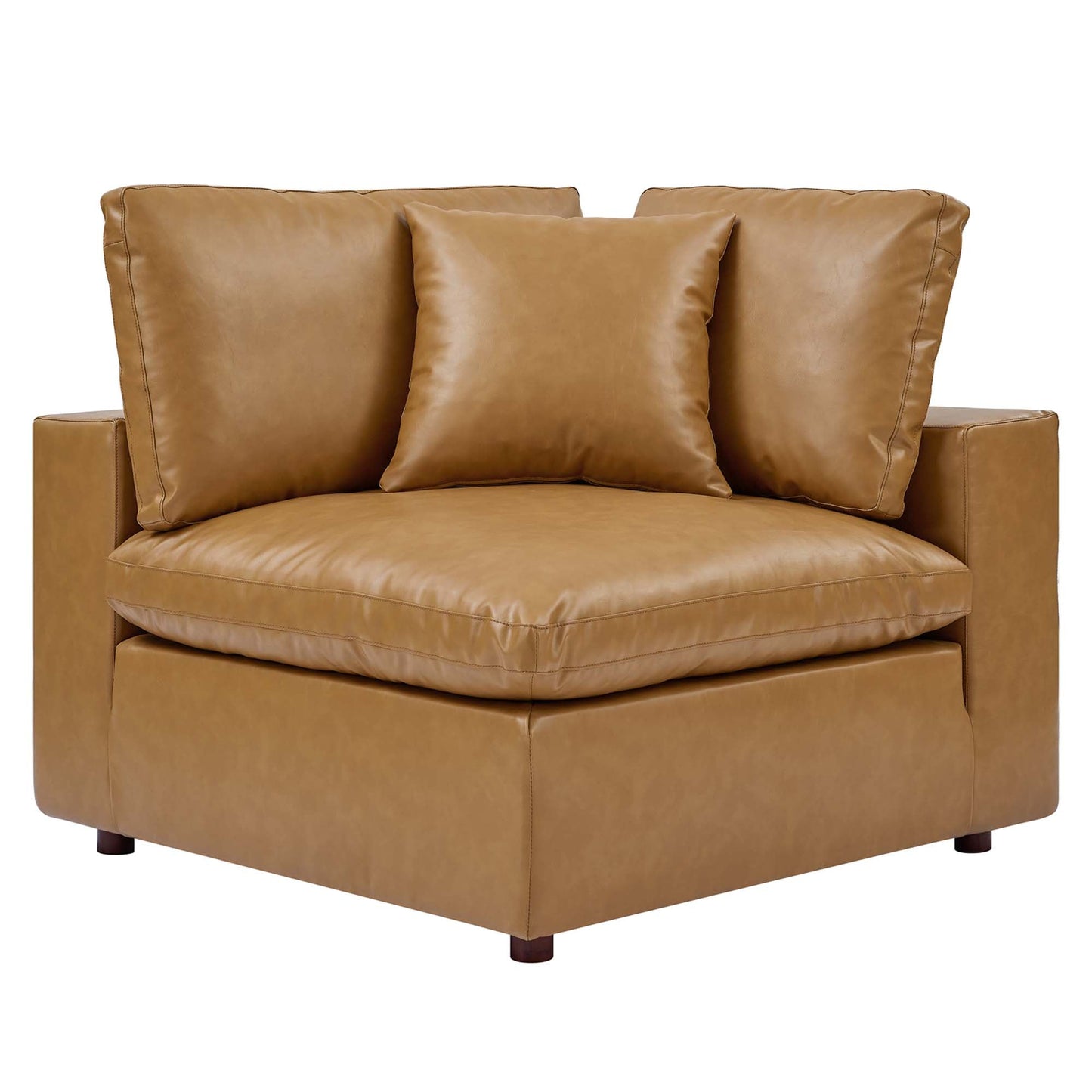 Modway Furniture Commix Down Filled Overstuffed Vegan Leather 5-Piece Sectional Sofa by Modway - EEI-4920-GRY
