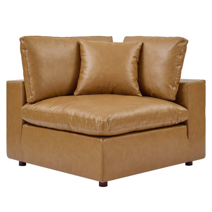 Modway Furniture Commix Down Filled Overstuffed Vegan Leather 5-Piece Sectional Sofa by Modway - EEI-4920-GRY