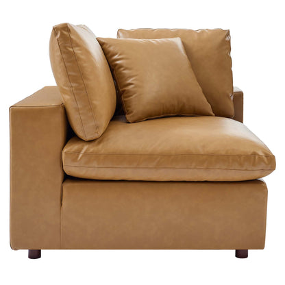 Modway Furniture Commix Down Filled Overstuffed Vegan Leather 5-Piece Sectional Sofa by Modway - EEI-4920-GRY