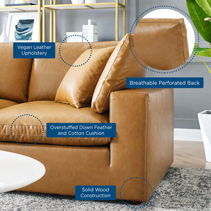 Modway Furniture Commix Down Filled Overstuffed Vegan Leather 5-Piece Sectional Sofa by Modway - EEI-4920-GRY