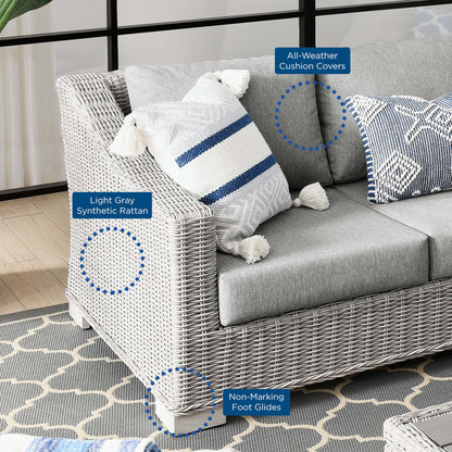 Modway Furniture Conway 4-Piece Outdoor Patio Wicker Rattan Furniture Set - EEI-5091-GRY