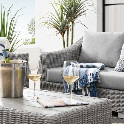 Modway Furniture Conway 4-Piece Outdoor Patio Wicker Rattan Furniture Set - EEI-5091-GRY