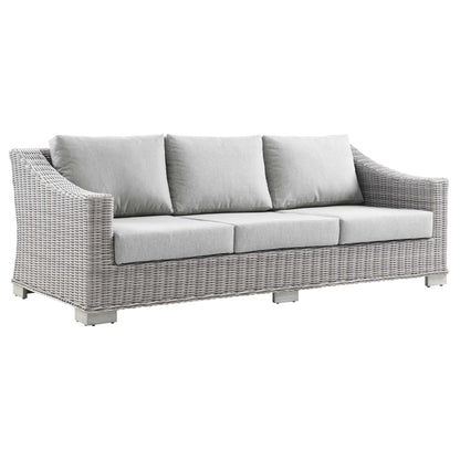 Modway Furniture Conway 4-Piece Outdoor Patio Wicker Rattan Furniture Set - EEI-5091-GRY