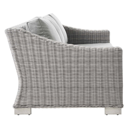 Modway Furniture Conway 4-Piece Outdoor Patio Wicker Rattan Furniture Set - EEI-5091-GRY