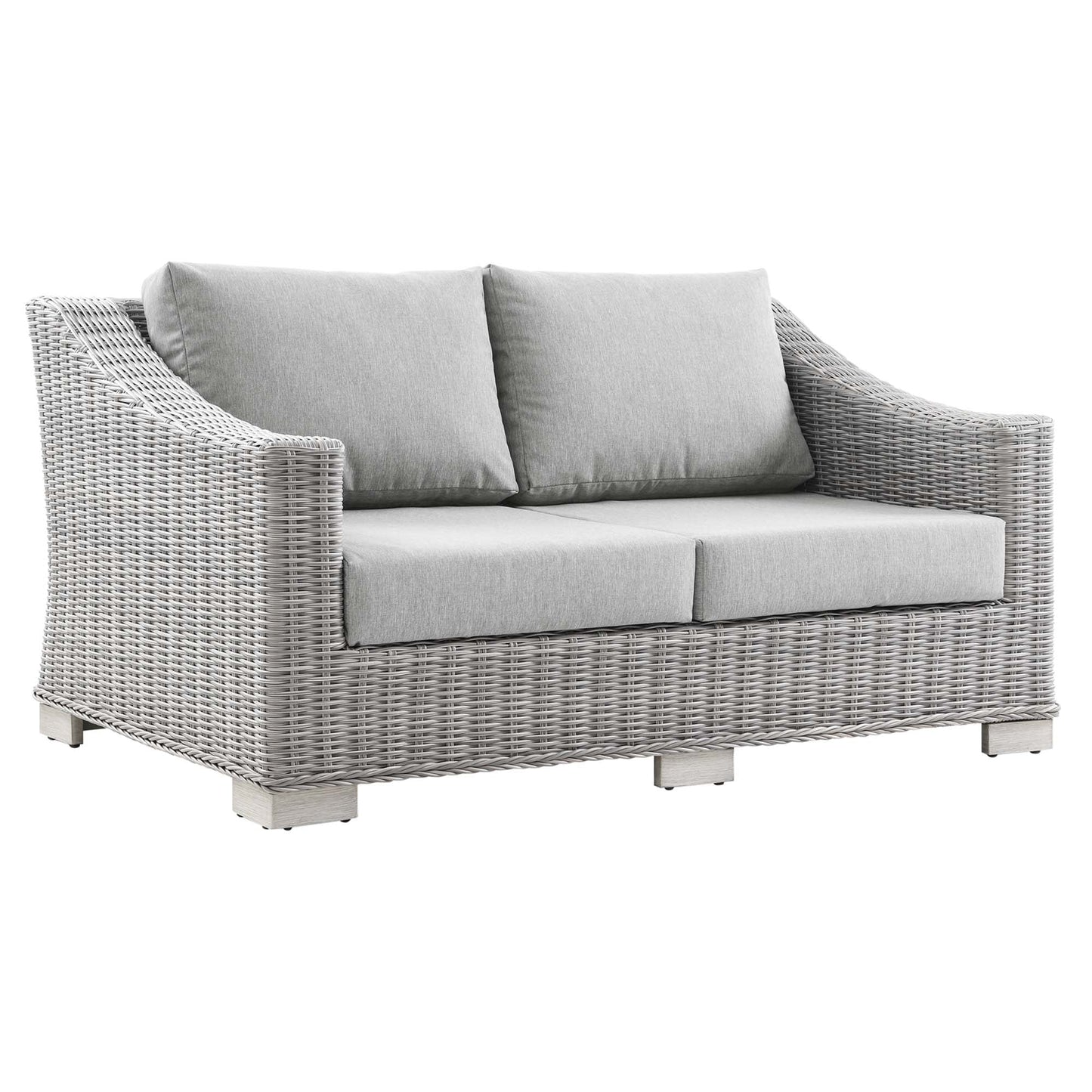 Modway Furniture Conway 4-Piece Outdoor Patio Wicker Rattan Furniture Set - EEI-5091-GRY