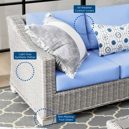 Modway Furniture Conway 4-Piece Outdoor Patio Wicker Rattan Furniture Set - EEI-5091-GRY