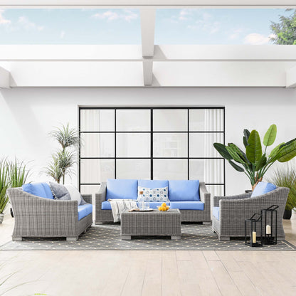 Modway Furniture Conway 4-Piece Outdoor Patio Wicker Rattan Furniture Set - EEI-5091-GRY
