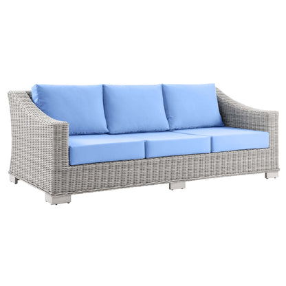 Modway Furniture Conway 4-Piece Outdoor Patio Wicker Rattan Furniture Set - EEI-5091-GRY