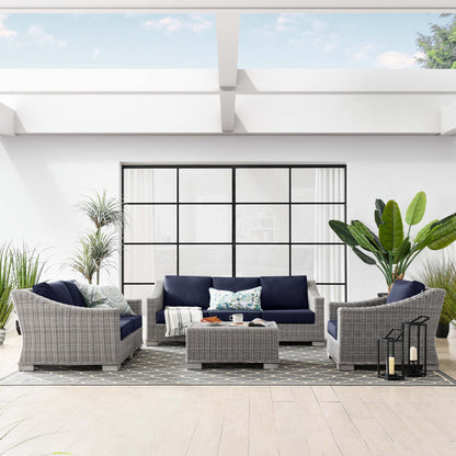 Modway Furniture Conway 4-Piece Outdoor Patio Wicker Rattan Furniture Set - EEI-5091-GRY