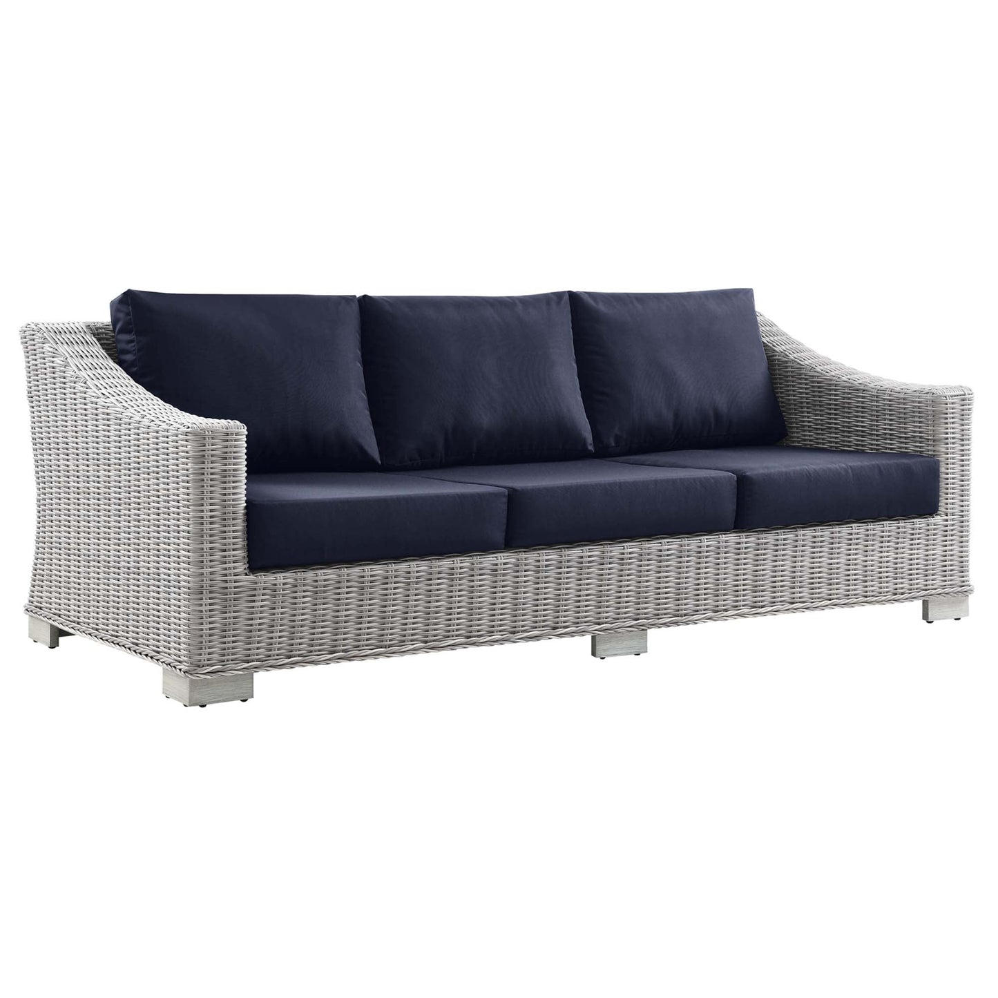 Modway Furniture Conway 4-Piece Outdoor Patio Wicker Rattan Furniture Set - EEI-5091-GRY