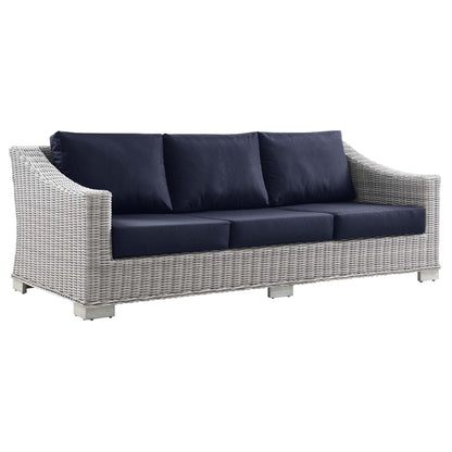 Modway Furniture Conway 4-Piece Outdoor Patio Wicker Rattan Furniture Set - EEI-5091-GRY
