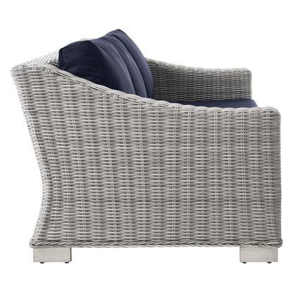 Modway Furniture Conway 4-Piece Outdoor Patio Wicker Rattan Furniture Set - EEI-5091-GRY