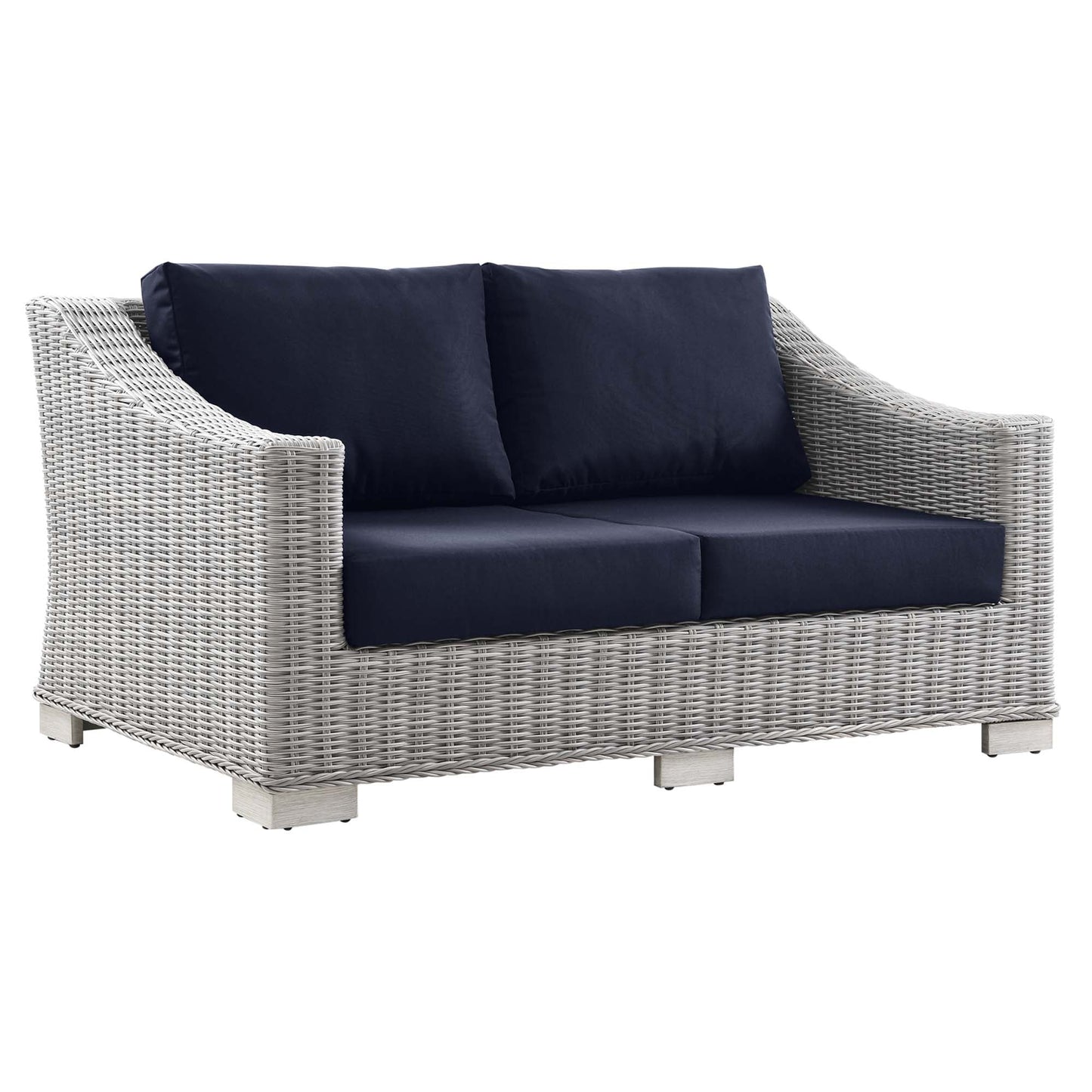 Modway Furniture Conway 4-Piece Outdoor Patio Wicker Rattan Furniture Set - EEI-5091-GRY