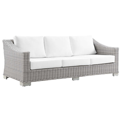 Modway Furniture Conway 4-Piece Outdoor Patio Wicker Rattan Furniture Set - EEI-5091-GRY