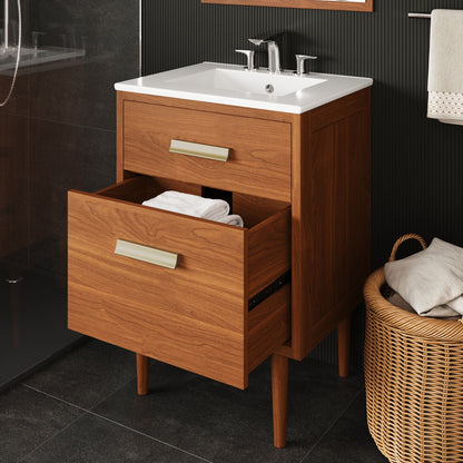 Modway furniture Cassia Bathroom Vanity Basin Included - EEI-5108-NAT-WHI